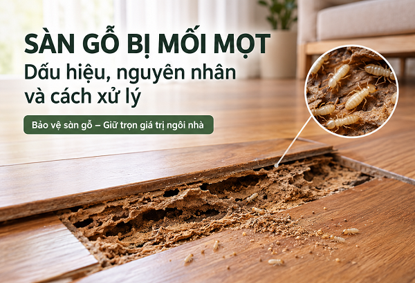 Sàn gỗ bị mối mọt: Dấu hiệu, cách xử lý và phòng ngừa hiệu quả Sàn gỗ bị mối mọt: Dấu hiệu, cách xử lý và phòng ngừa hiệu quả