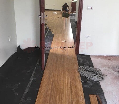 Công trình sàn gỗ Tre Maxwood M03 Sàn Đẹp thi công