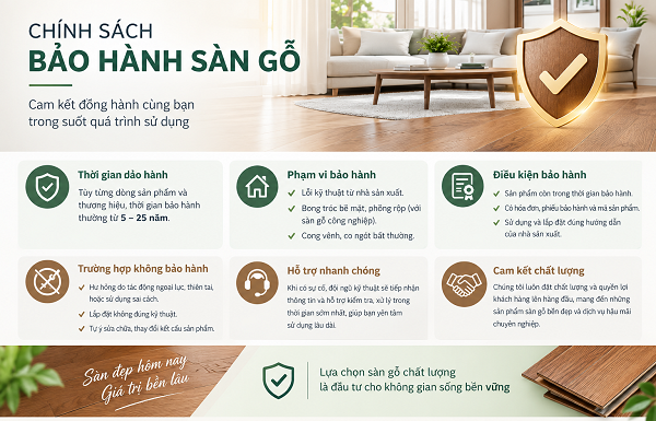 Điều kiện bảo hành sàn gỗ Sàn Đẹp