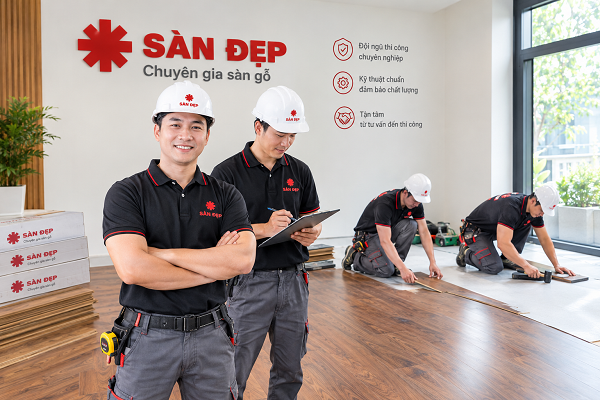 Đội ngũ nhân viên sàn gỗ Sàn Đẹp chuyên nghiệp