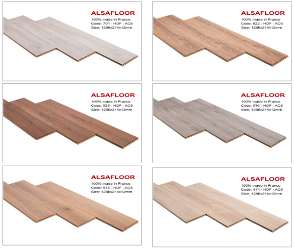 Mẫu màu sàn gỗ Alsa lắp truyền thống