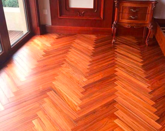 Mẫu sàn gỗ Xương cá Giáng Hương