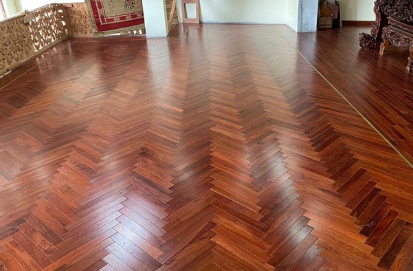 Mẫu sàn gỗ Xương cá Giáng Hương