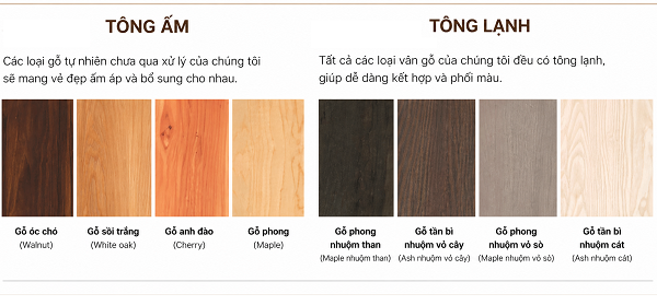 Phối theo tông ấm, tông lạnh