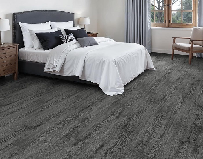 Sàn gỗ Alsa 626 màu xám đậm đặc trưng lát phòng ngủ