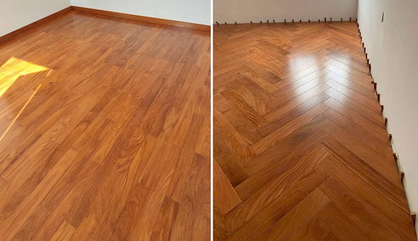 Sàn gỗ Căm Xe lắp thẳng và xương cá