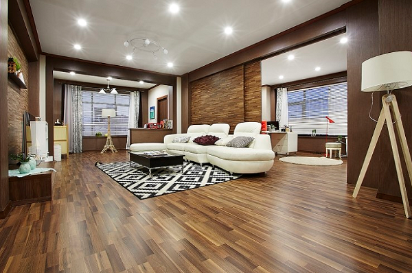 Sàn gỗ Chiu Liu lát phòng khách sang trọng