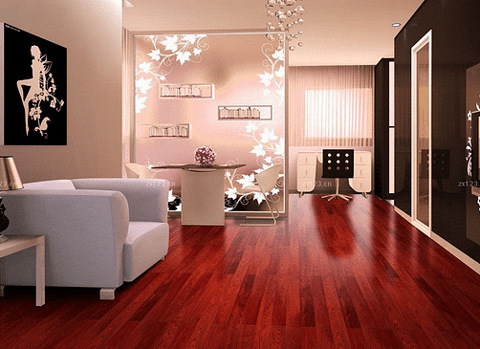 Sàn gỗ Hương sang trong lắp phòng khách đẹp