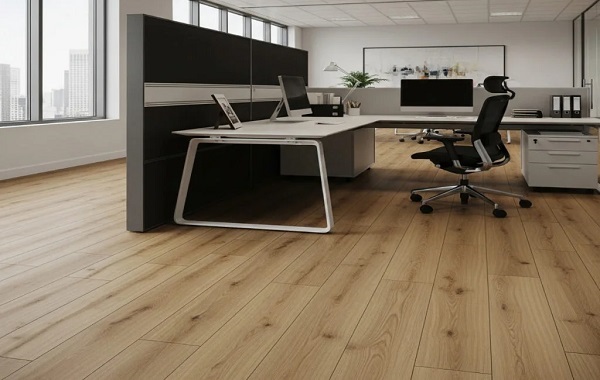 Sàn gỗ màu sồi tự nhiên ốp văn phòng hiện đại