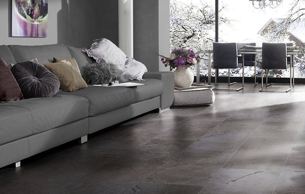 Sàn xám vân đá sang trọng