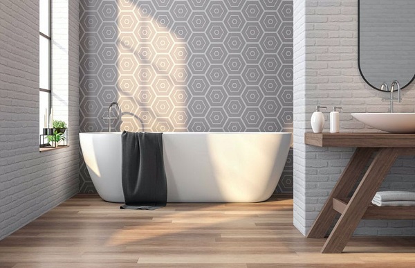 Sự kết hợp sàn gỗ màu vàng nhạt và nội thất mang phong cách tối giản